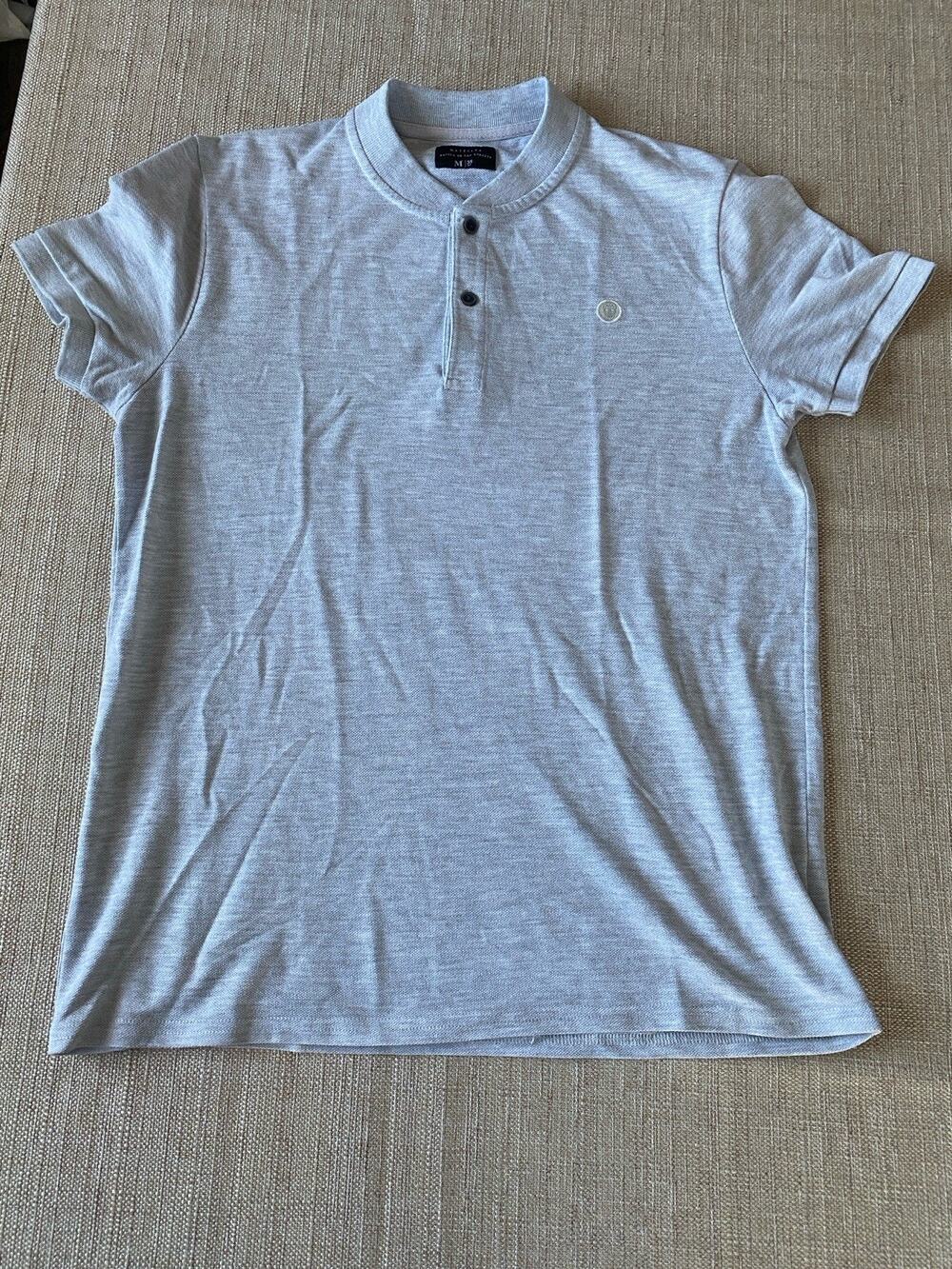 Mattelsa Short Sleeve Henley Shirt Light Gray Size M